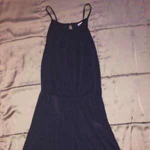 navy thin strap dress